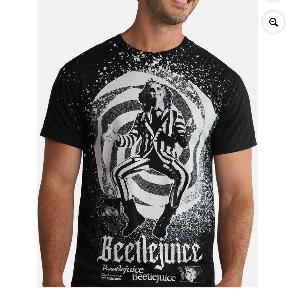 Beetlejuice Black and White Graphic Tee
